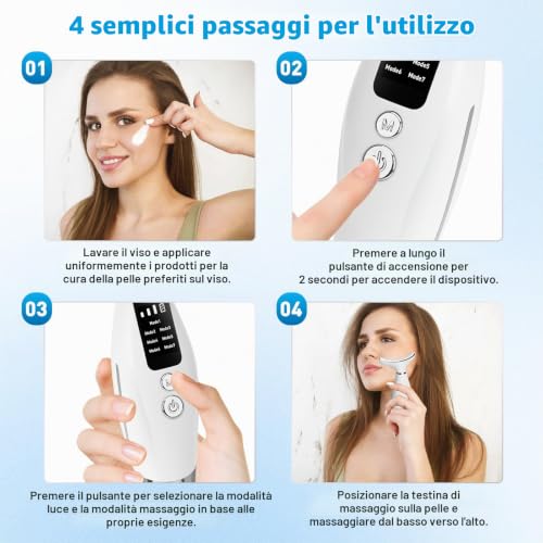Massaggiatore Lifting Viso e Collo a Luce LED