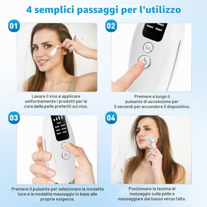 Massaggiatore Lifting Viso e Collo a Luce LED